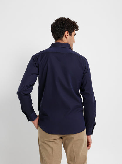 Long Sleeve Shirt with Button-Under Collar