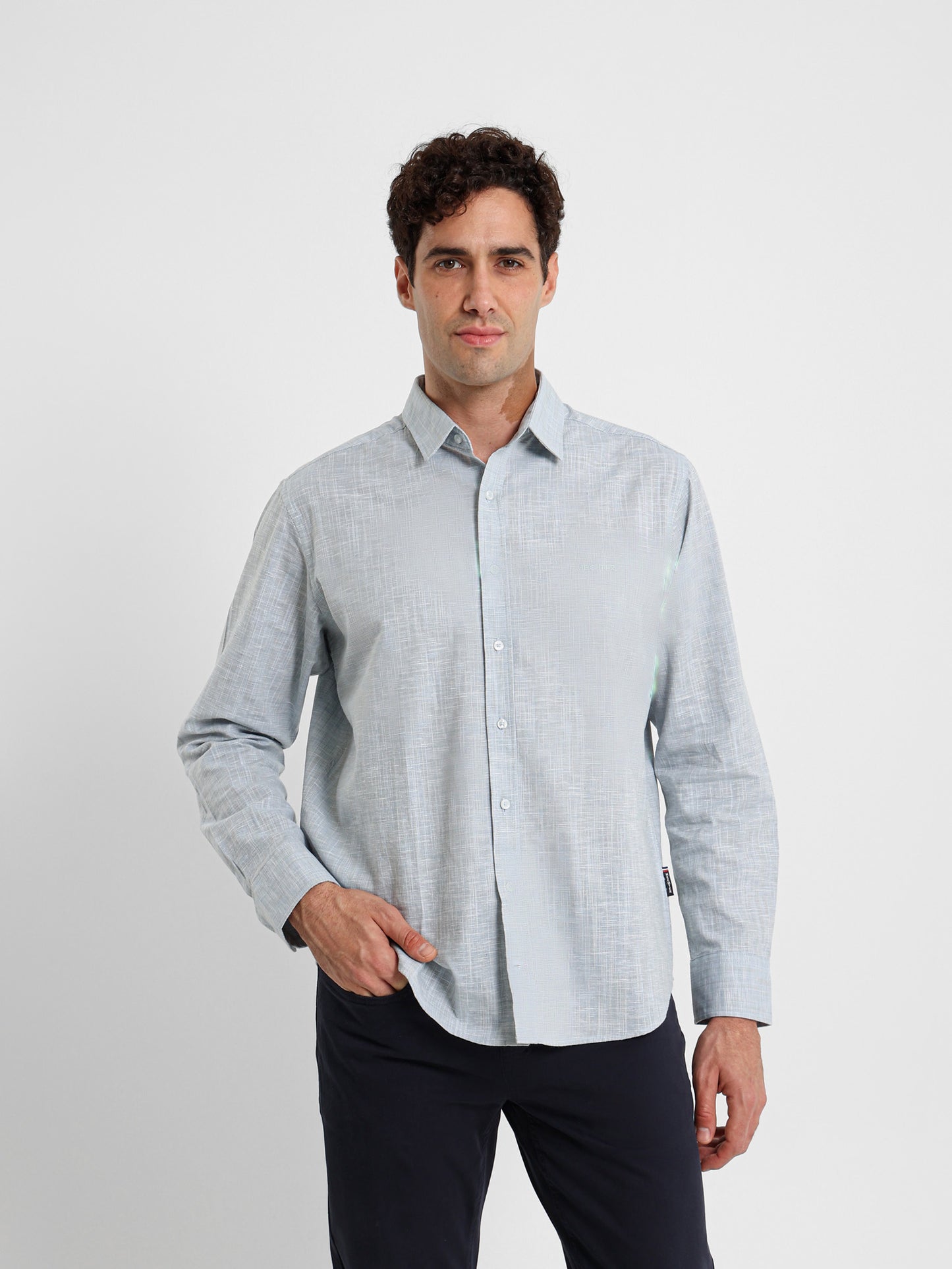 Kent Collar Textured Shirt