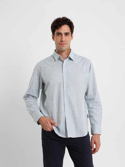 Kent Collar Textured Shirt