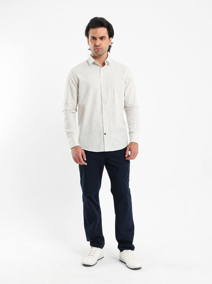 Striped Shirt with Kent Collar