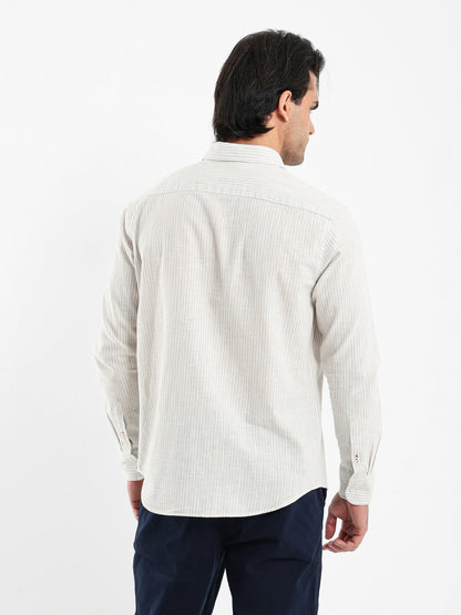 Striped Shirt with Kent Collar