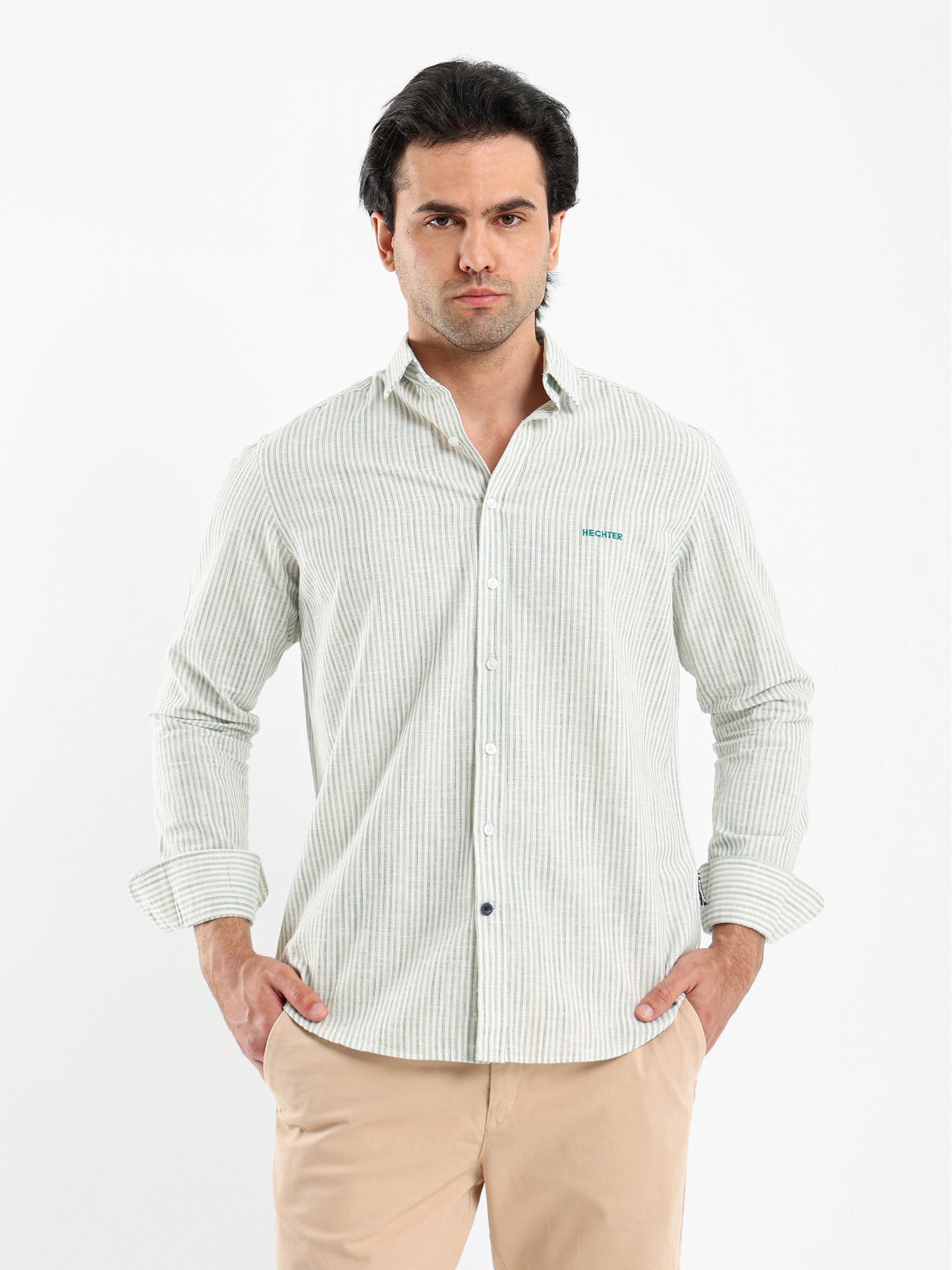 Striped Shirt with Kent Collar