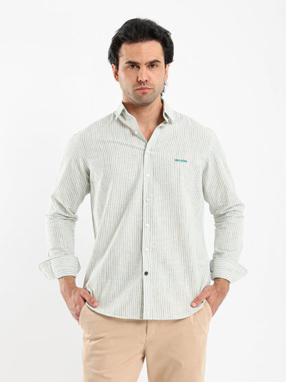 Striped Shirt with Kent Collar
