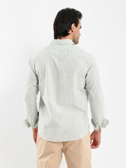 Striped Shirt with Kent Collar