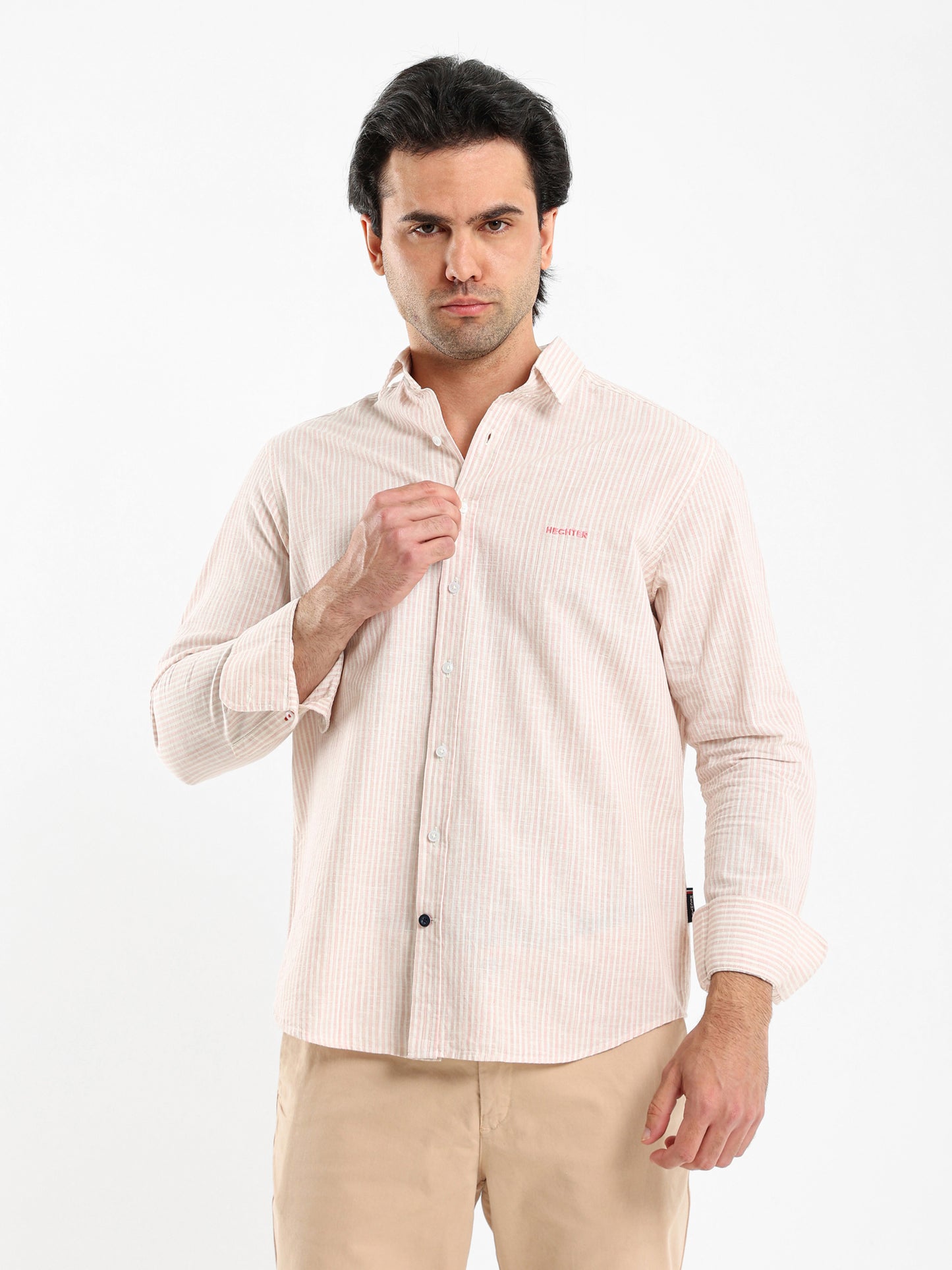 Striped Shirt with Kent Collar