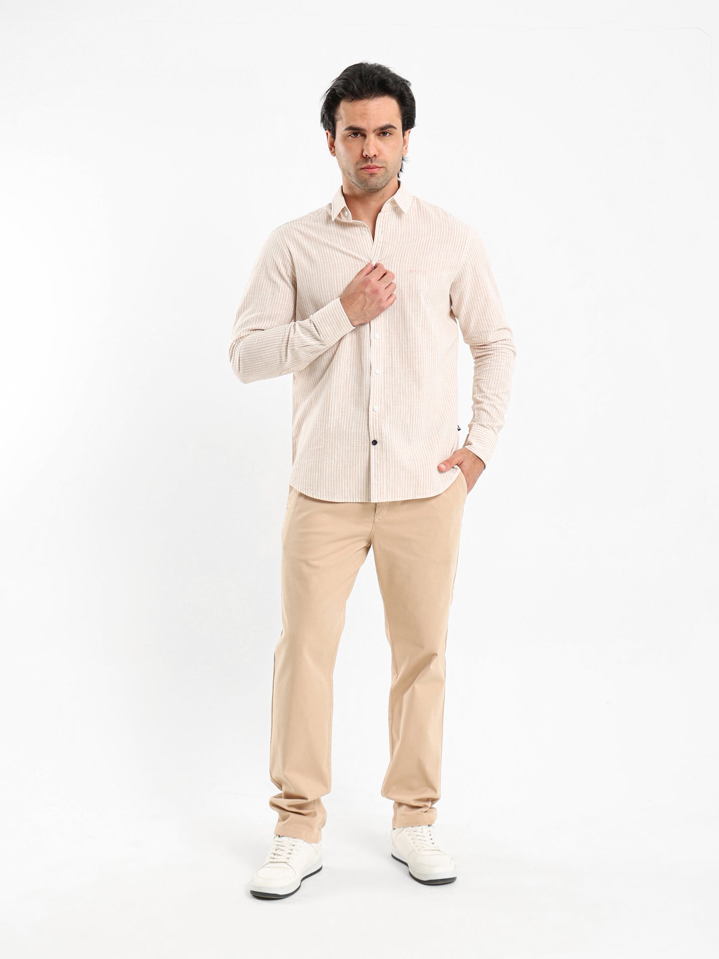 Striped Shirt with Kent Collar