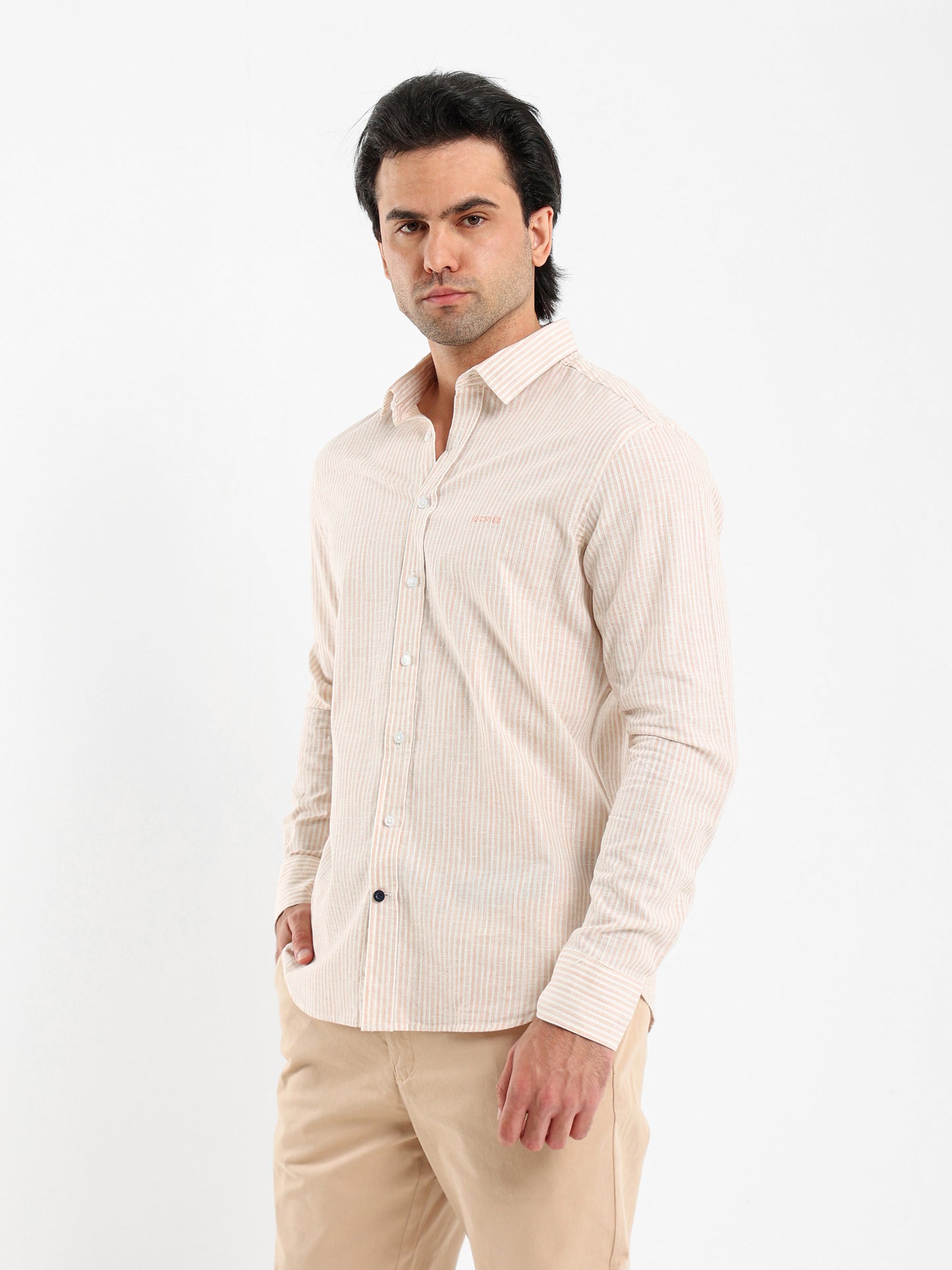 Striped Shirt with Kent Collar