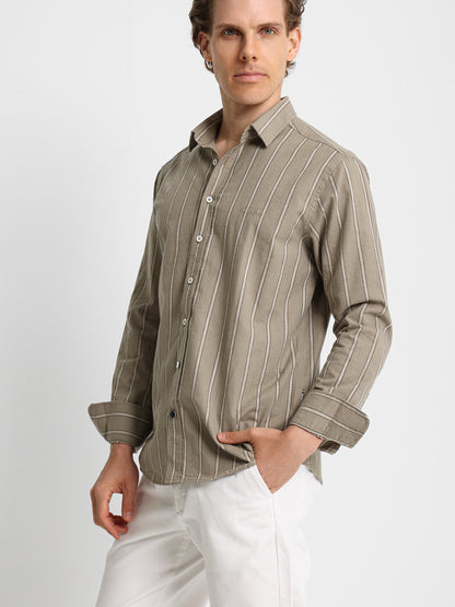 Striped Shirt with Kent Collar