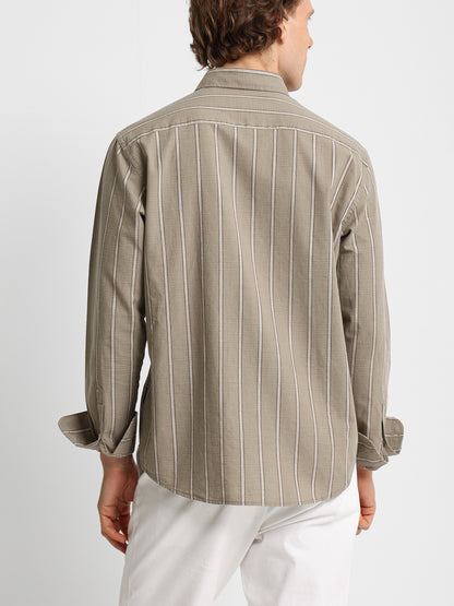 Striped Shirt with Kent Collar