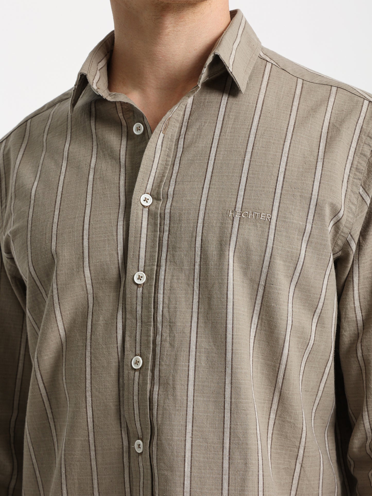Striped Shirt with Kent Collar
