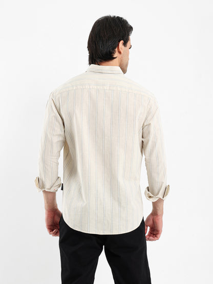 Striped Shirt with Kent Collar