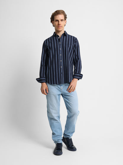 Striped Shirt with Kent Collar