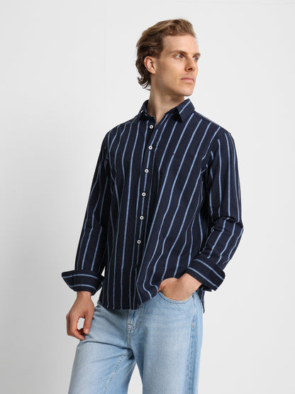 Striped Shirt with Kent Collar