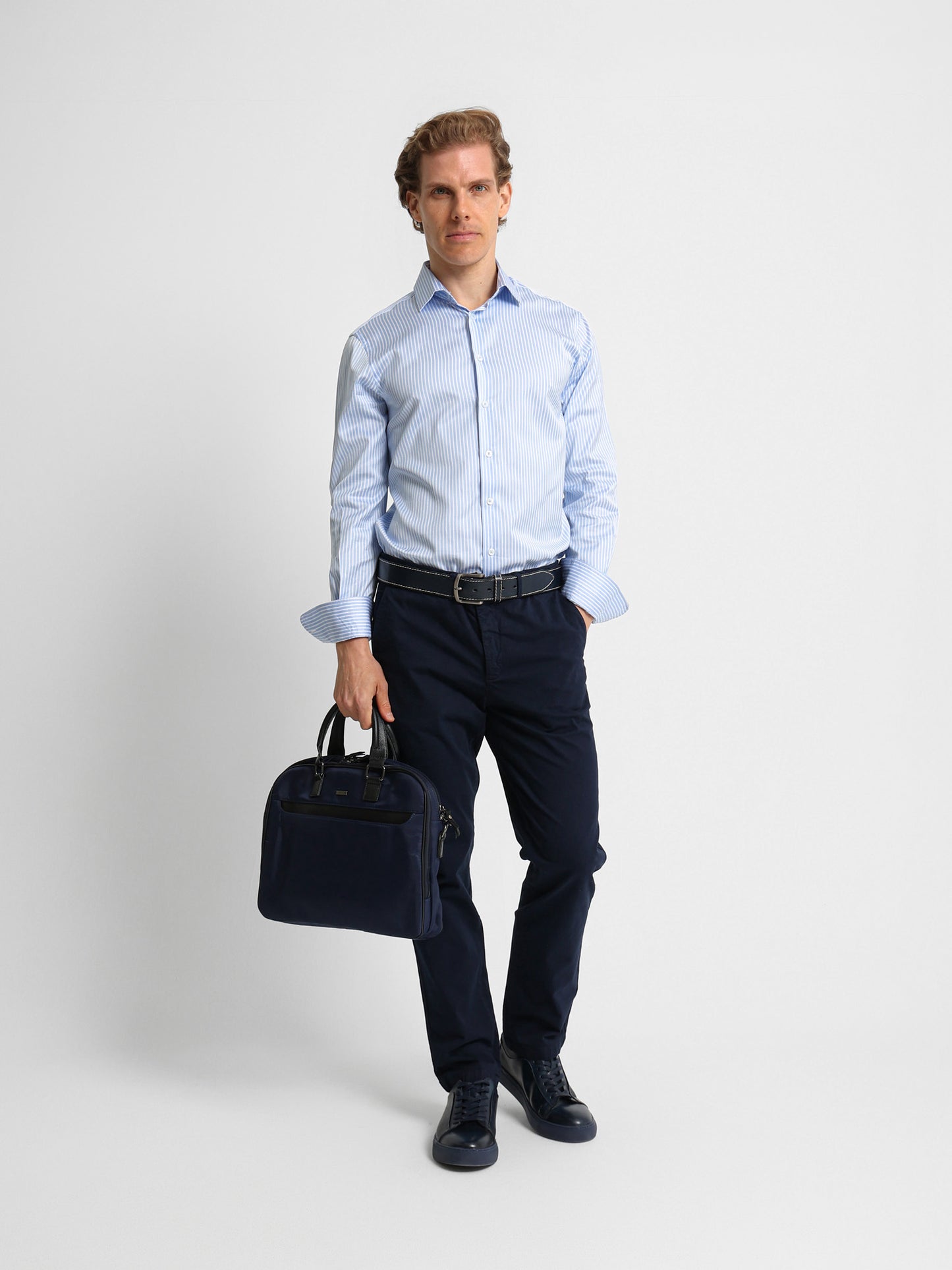Kent Collar Striped Shirt