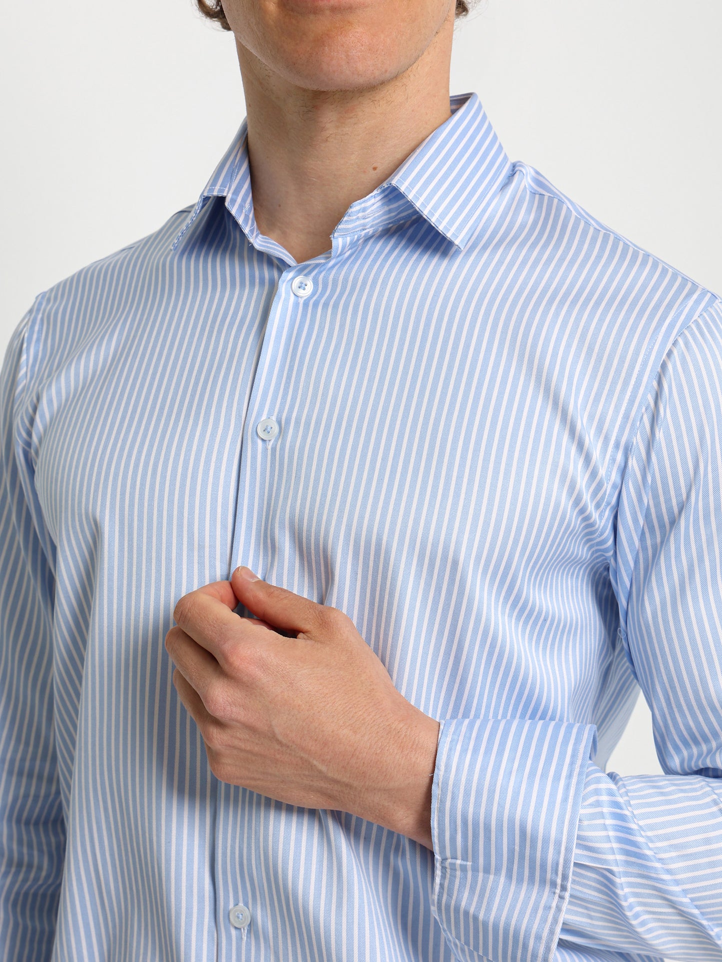 Kent Collar Striped Shirt