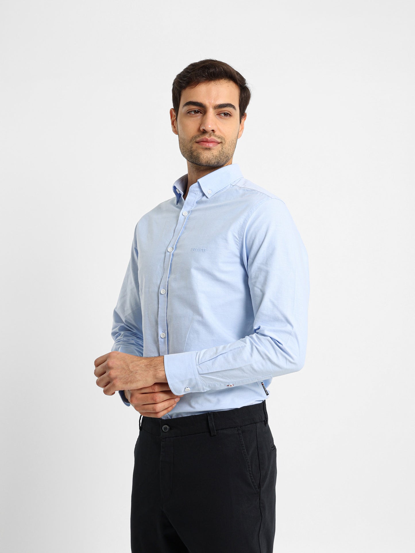 Semi Dress Shirt with Embroidered Logo