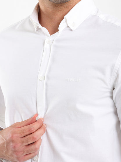 Semi Dress Shirt with Embroidered Logo