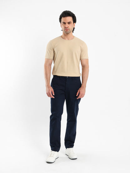Herringbone Stripe Crew Neck T-Shirt