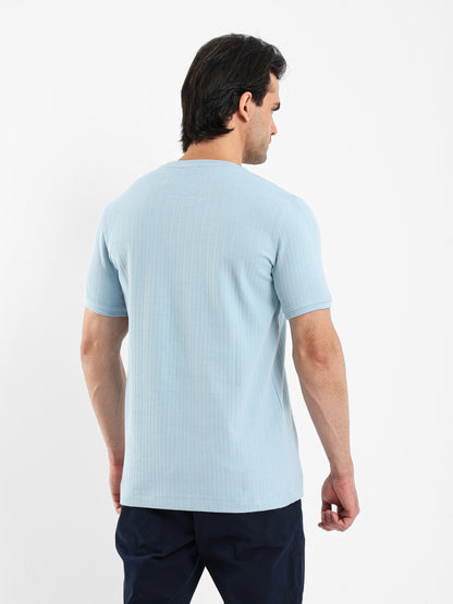 Herringbone Stripe Crew Neck T-Shirt
