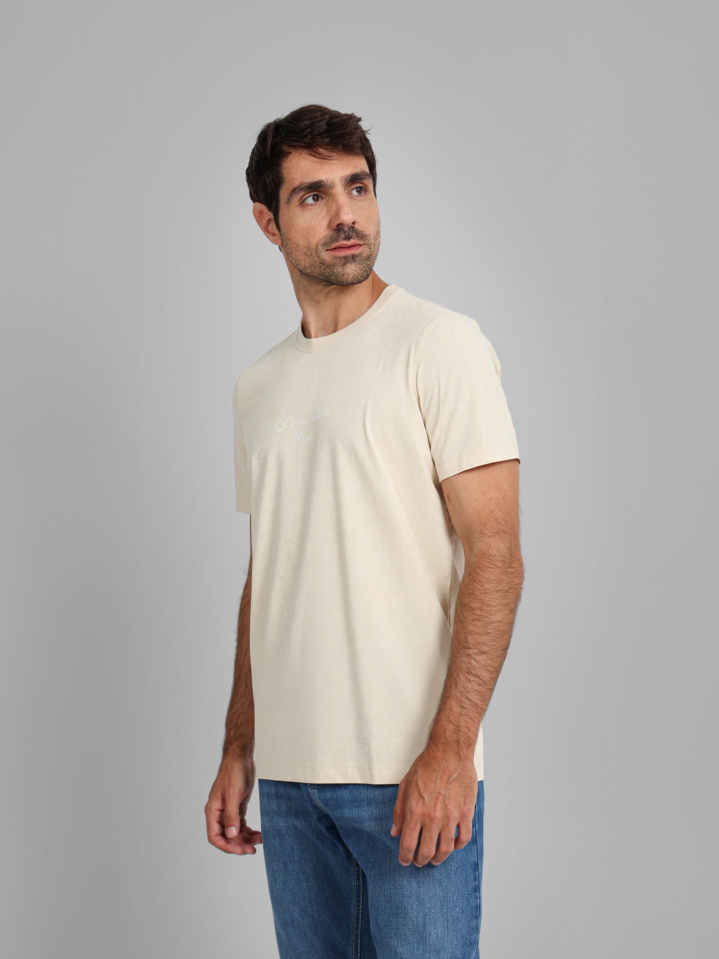 Round Neck Half Sleeves Solid Casual T-Shirt