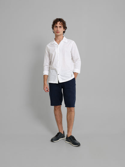 Linen Flat Pocket Elastic Waistband Shorts