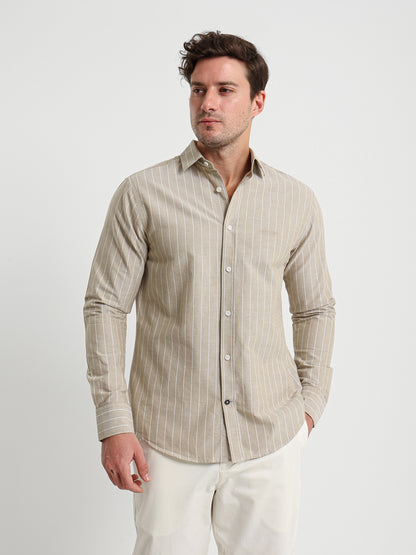 Striped Kent Collar Shirt