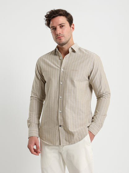 Striped Kent Collar Shirt
