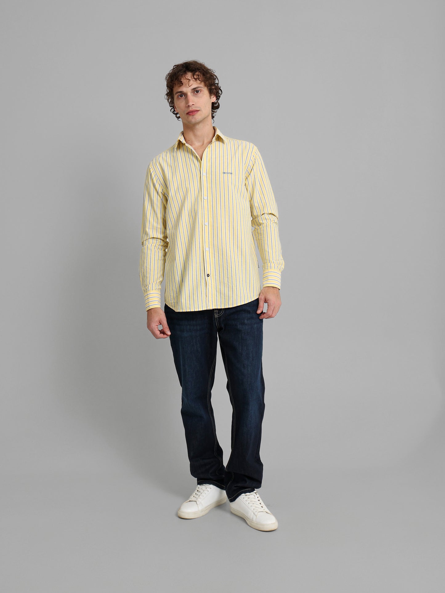 Kent Collar Striped Shirt
