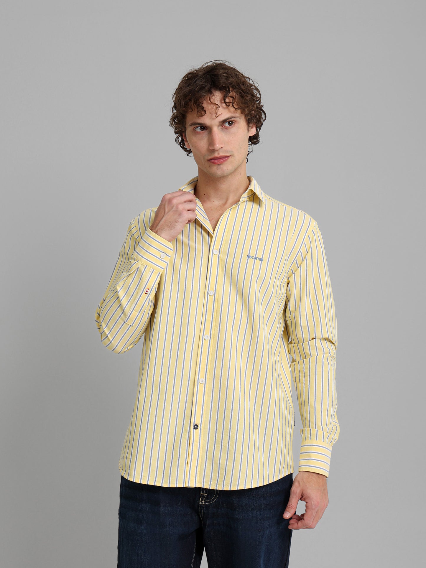 Kent Collar Striped Shirt