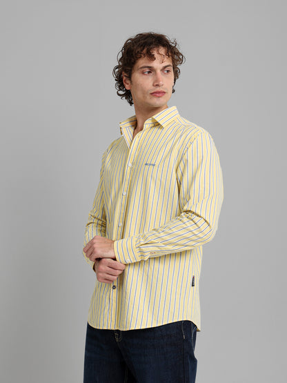 Kent Collar Striped Shirt