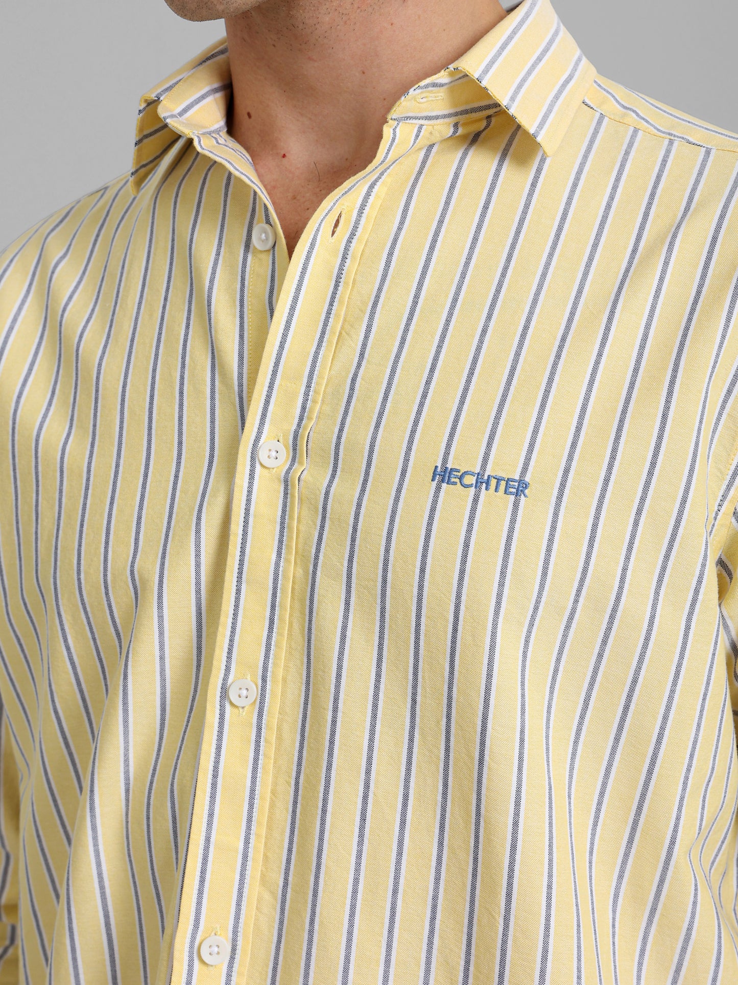 Kent Collar Striped Shirt