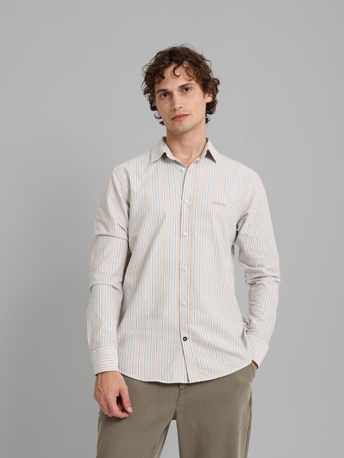 Kent Collar Striped Shirt