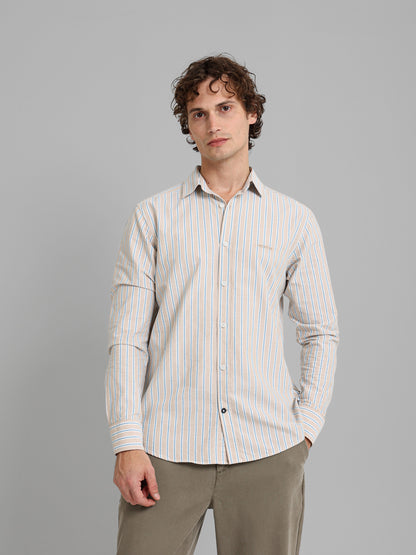 Kent Collar Striped Shirt