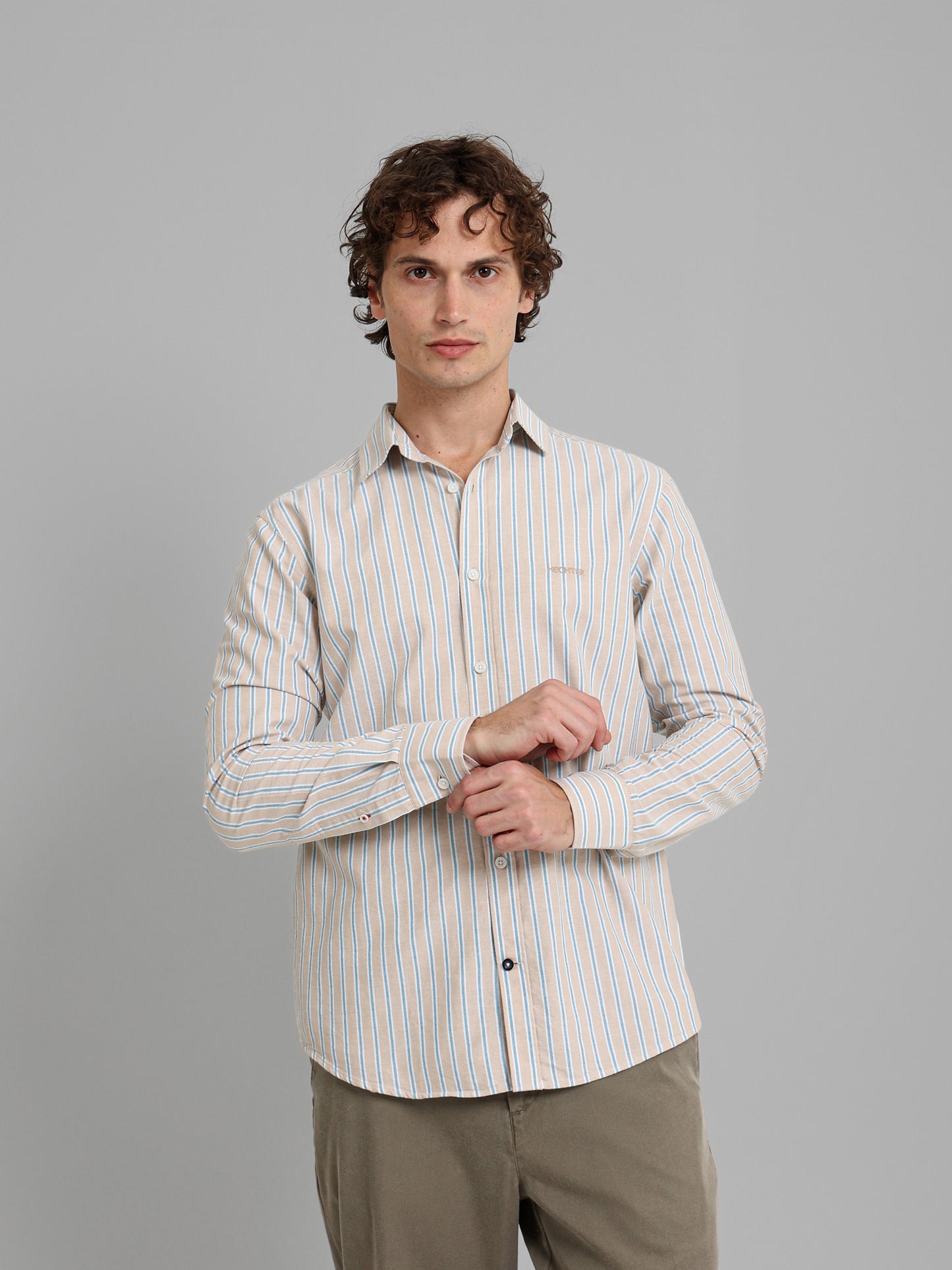 Kent Collar Striped Shirt