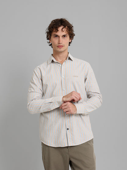 Kent Collar Striped Shirt