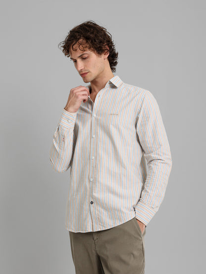 Kent Collar Striped Shirt