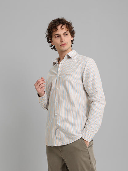 Kent Collar Striped Shirt