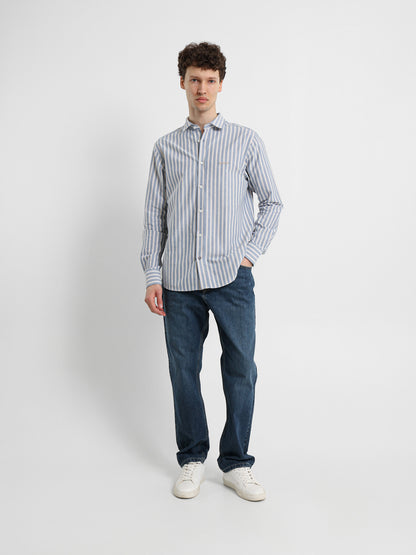 Kent Collar Striped Shirt