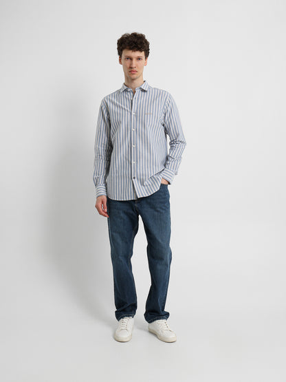 Kent Collar Striped Shirt