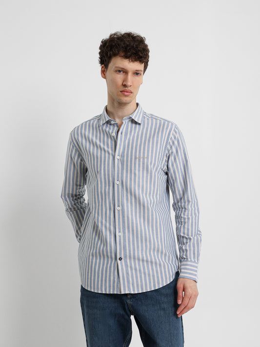 Kent Collar Striped Shirt