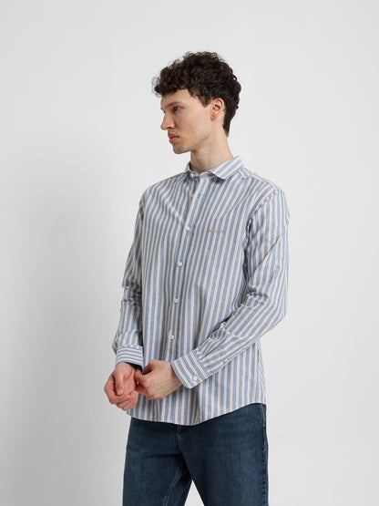 Kent Collar Striped Shirt