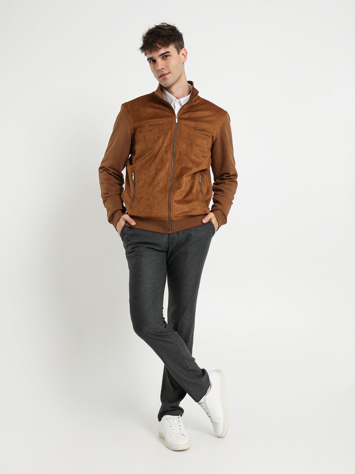 Zip-Up Closure Sweat Jacket