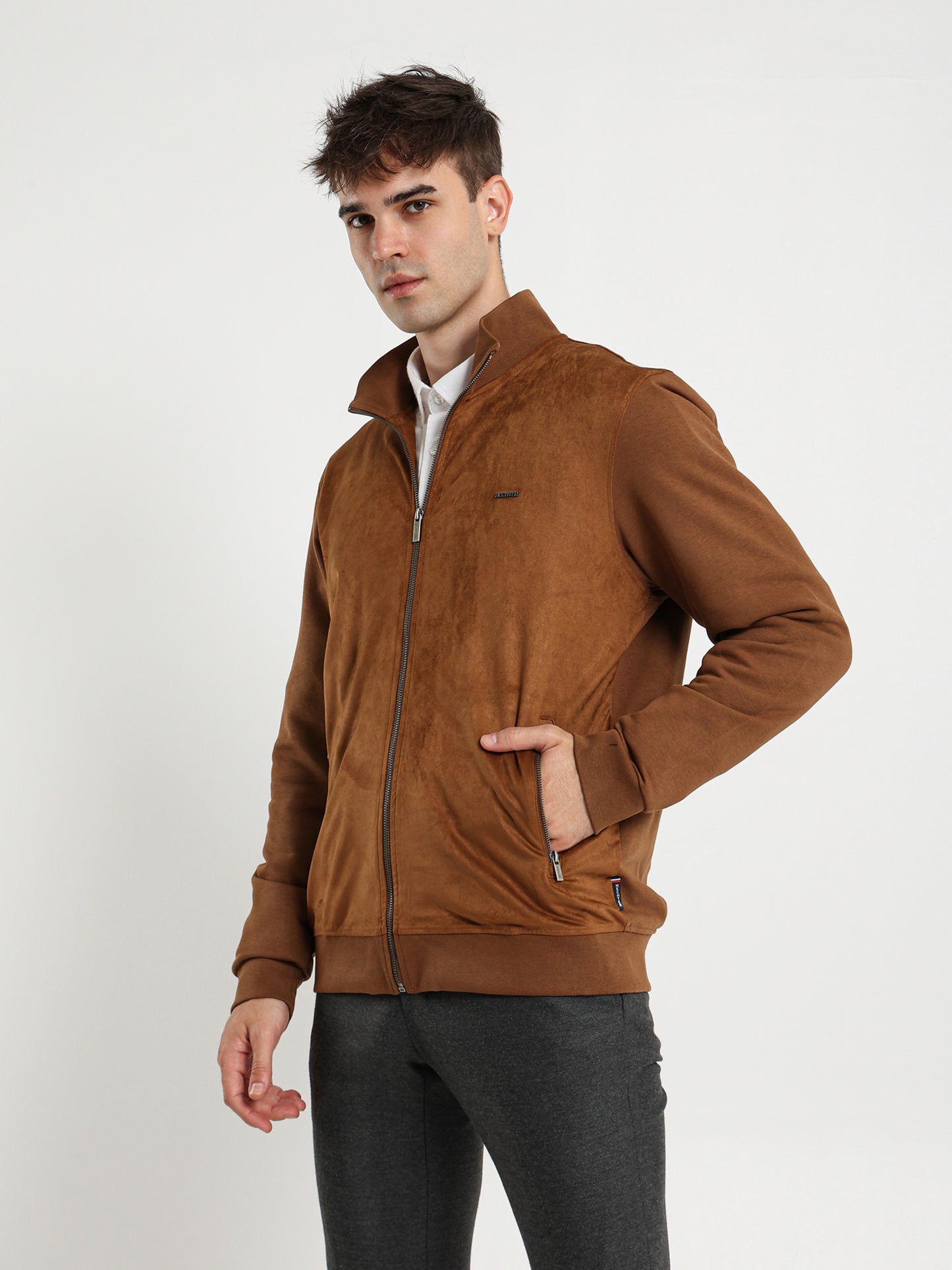 Zip-Up Closure Sweat Jacket