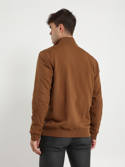 Zip-Up Closure Sweat Jacket