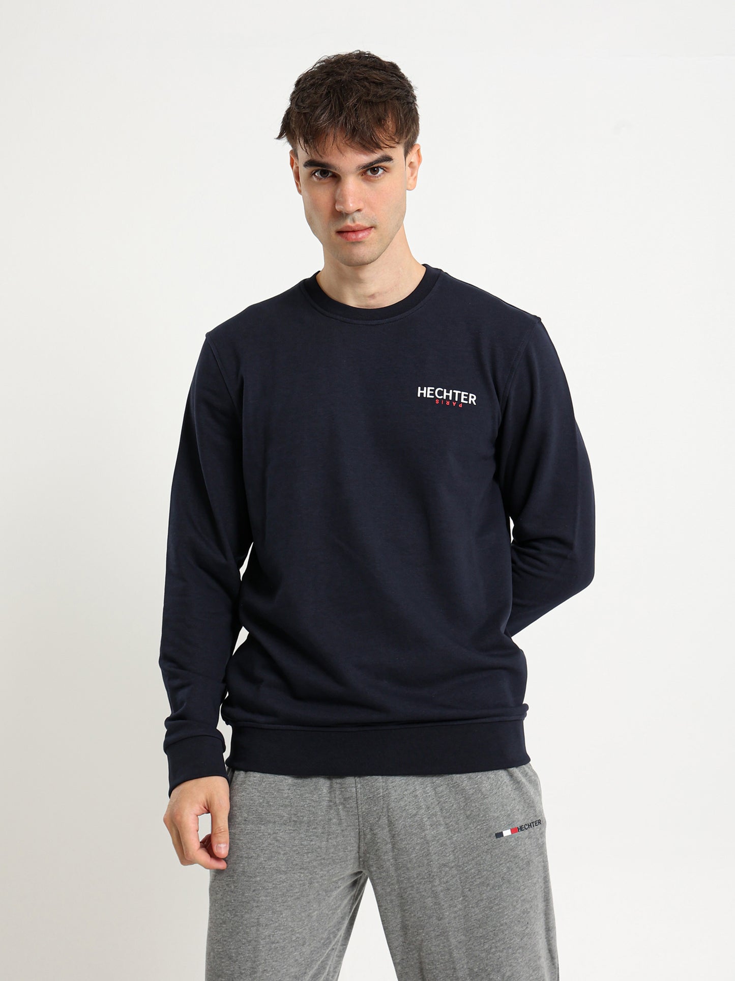 Basic Sweatshirt with Chest Printed Logo