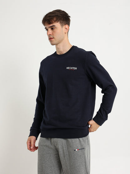 Basic Sweatshirt with Chest Printed Logo
