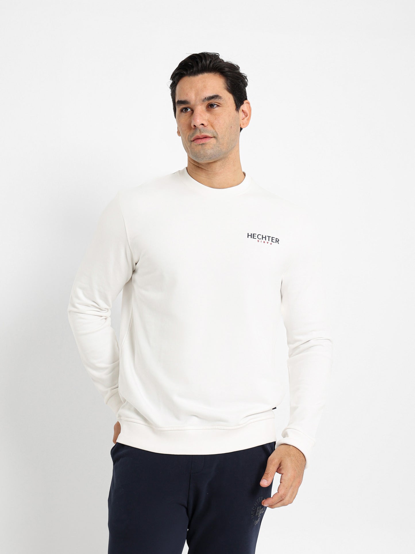 Basic Sweatshirt with Chest Printed Logo