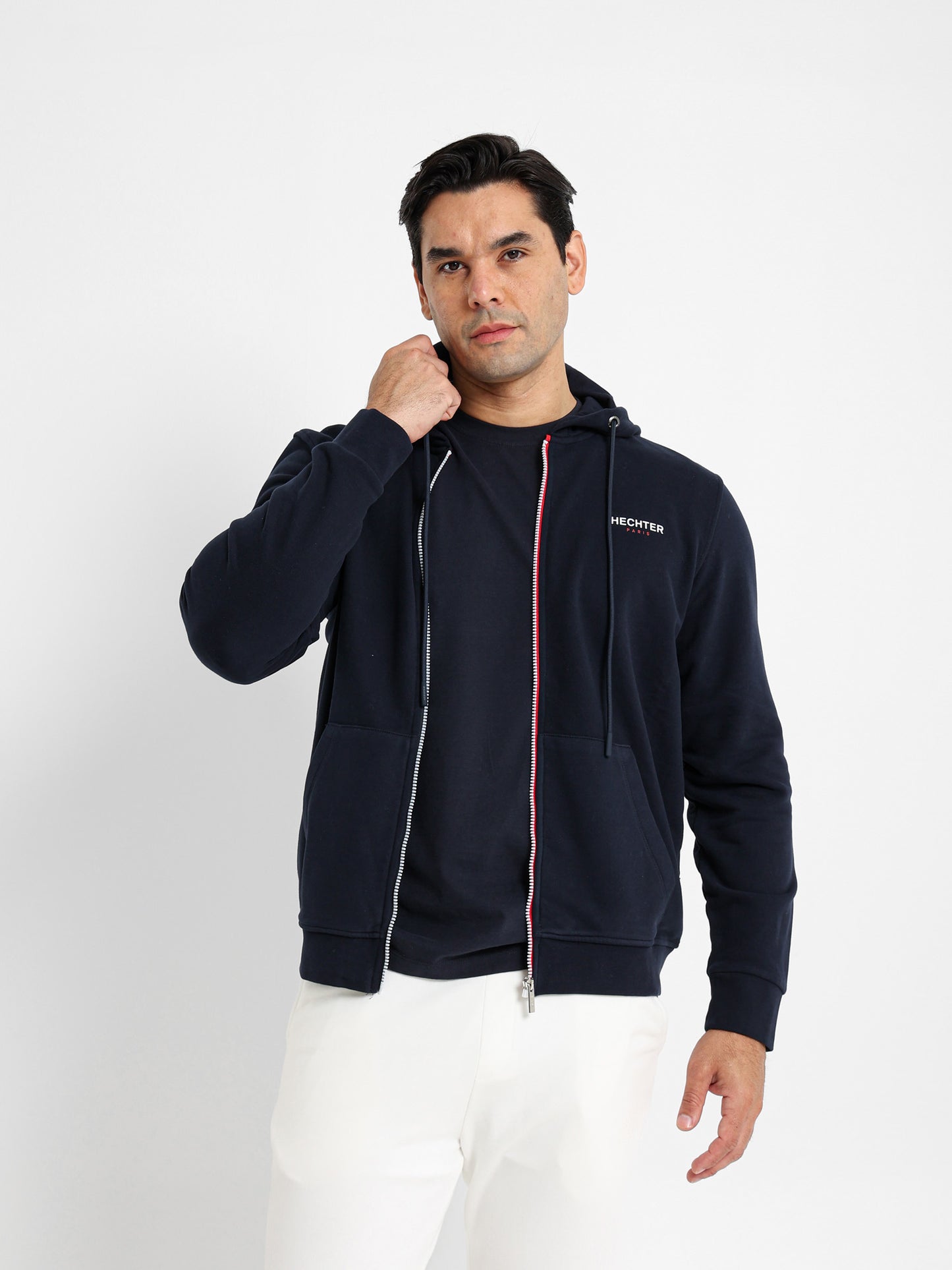 Hoodie Jacket with Flag Zip