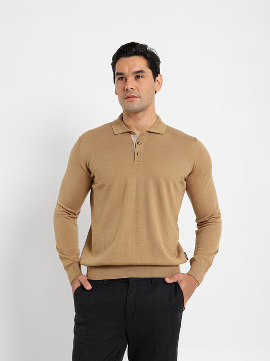 Long Sleeve Knitwear Polo