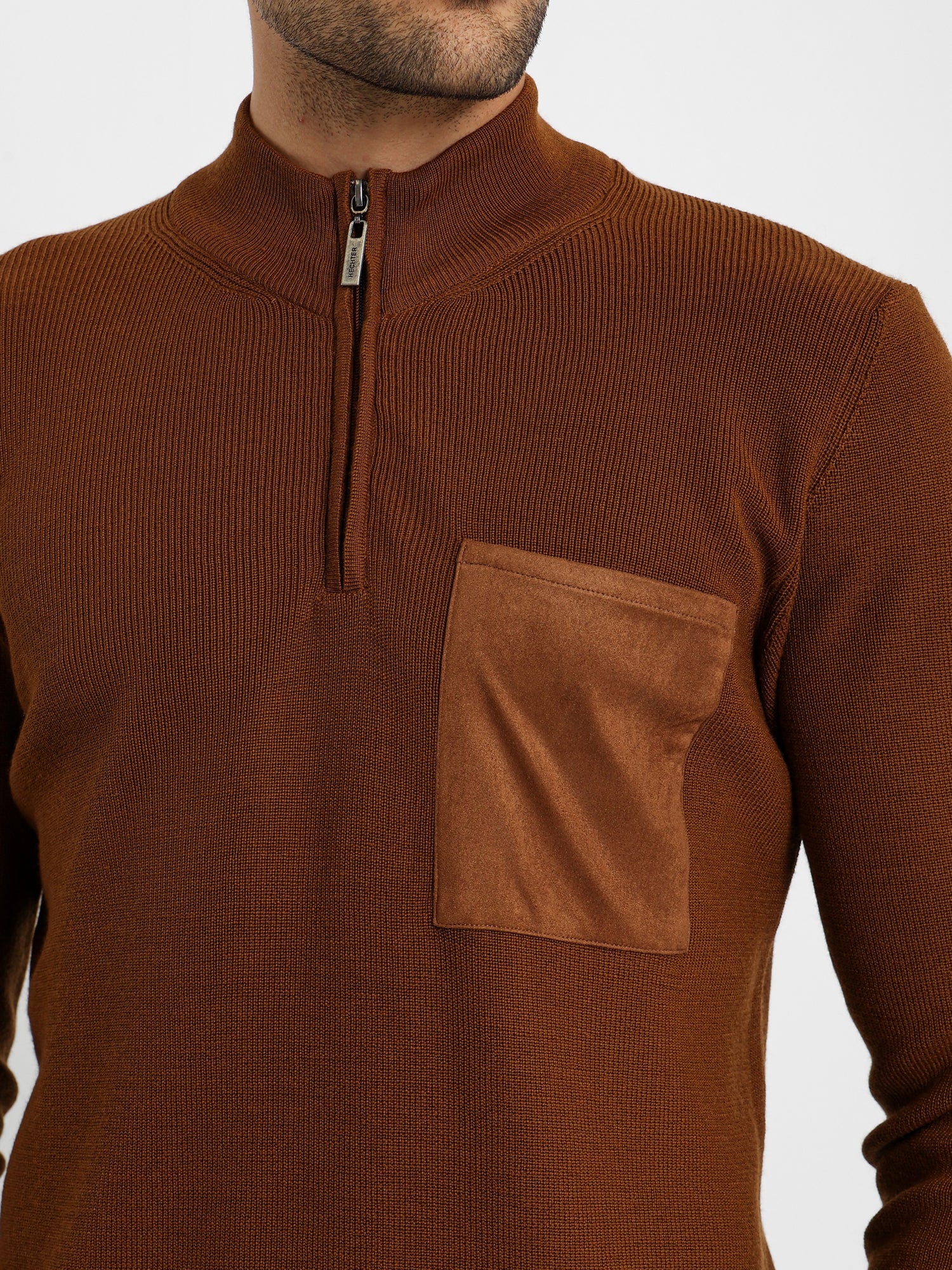 Mock Neck Pullover With Zipper – HECHTER PARIS